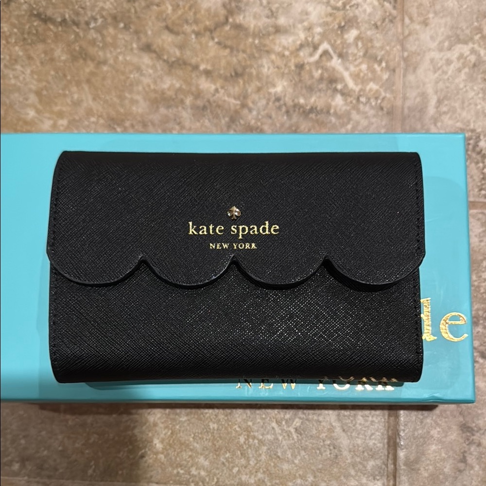Kate Spade Black Scalloped Wallet